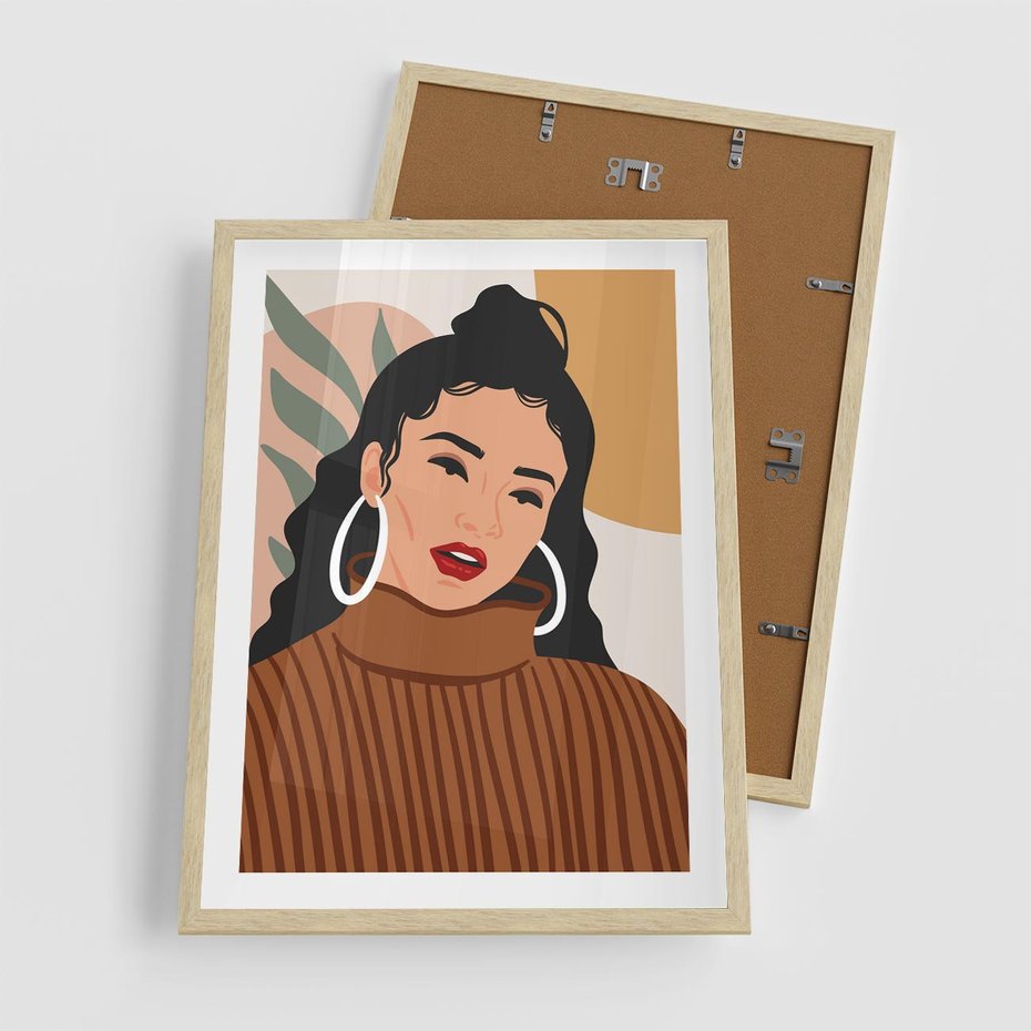 Plakat w ramie 50x70 - Kobiece Wibracje - nowoczesny plakat, styl retro - rama drewno