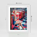 Plakat w ramie 40x50 - Stylowa Elegancja - retro, pinup - rama biała