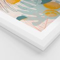 Zestaw obrazy w ramie 50x70 galeria - Monstera, liście, pastelowe, nowoczesne - rama biała