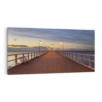 Obraz na płótnie 120x60 - romantyczny spacer nad morzem - Molo, Sopot