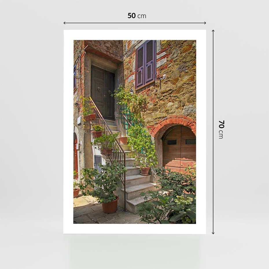 Plakat bez ramy 50x70 - Wznies się na wyżyny - schody, perspektywa