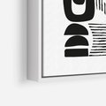 Obraz w ramie 80x80 - Taniec Dziwacznych Kresek - minimalistyczny plakat, czarno biały - rama biała