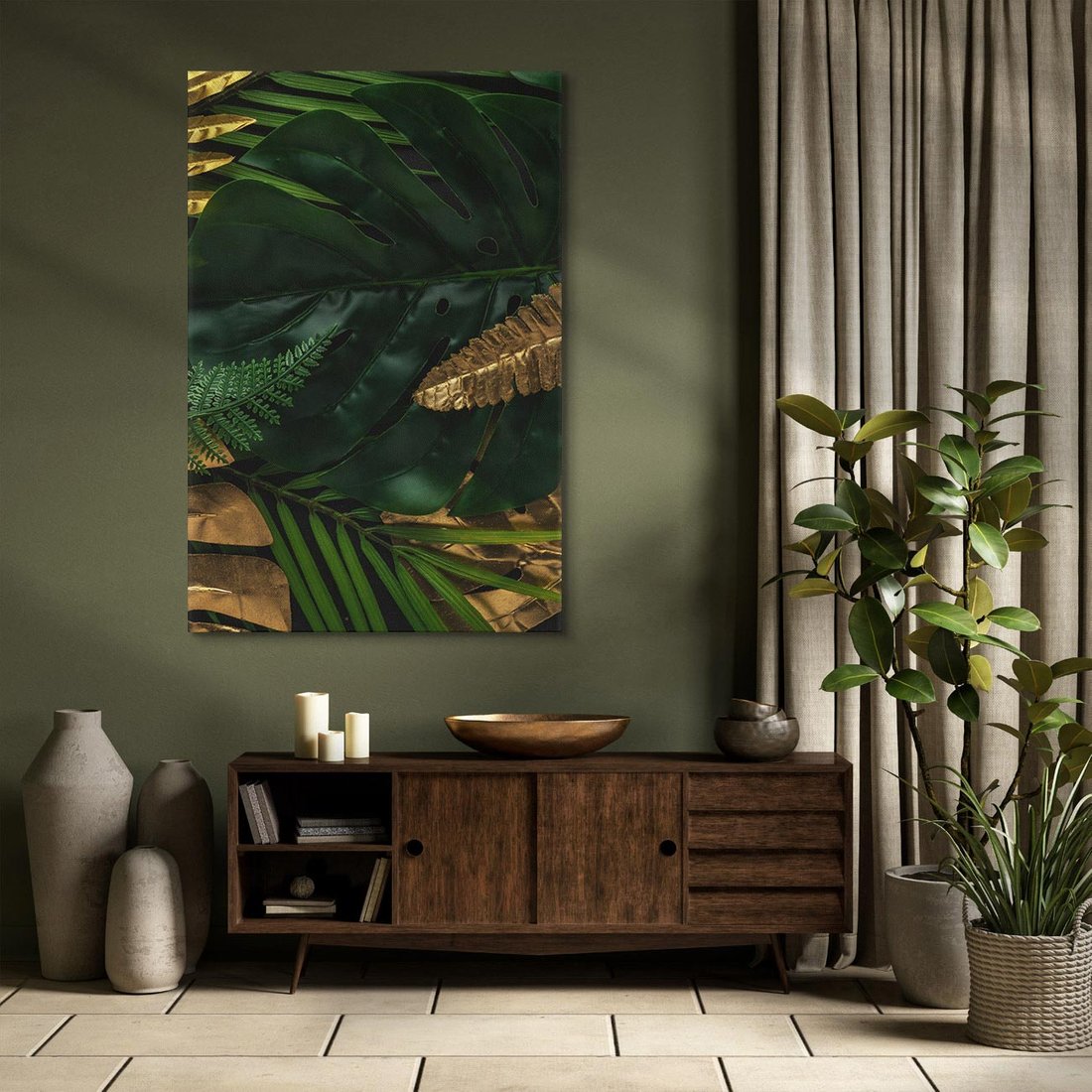 Obraz na płótnie 50x70 - Monstera Liście Kwiat - monstera, liście