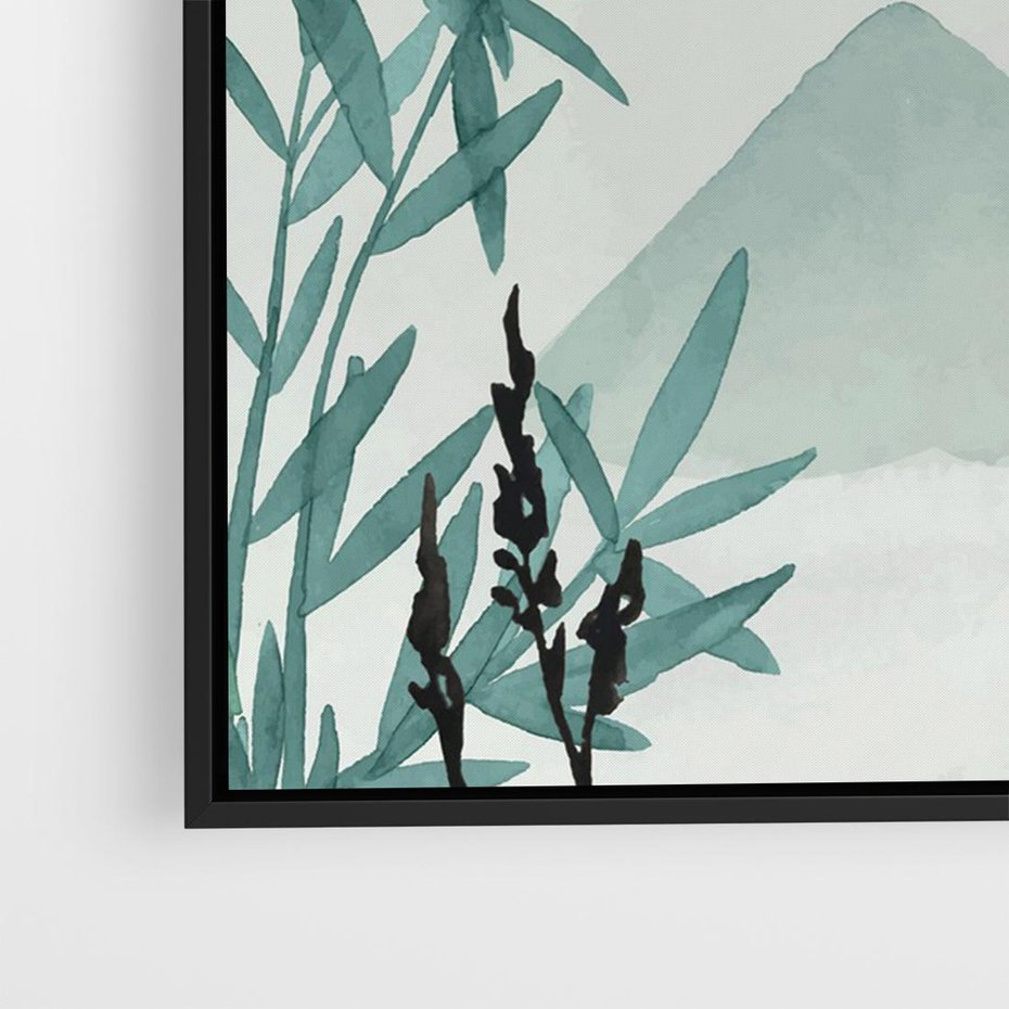 Obraz w ramie 70x50 - Zaklęte Wzgórza - krajobraz, japonia - rama czarna