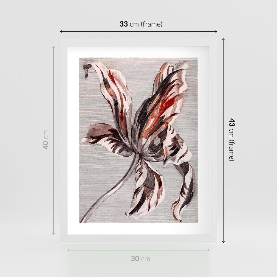 Plakat w ramie 30x40 - Graficzna Elegancja - nowoczesna sztuka, grafika - rama biała