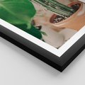Plakat w ramie 30x40 - Boho Urok - kaktus w doniczce, gliniana doniczka - rama czarna
