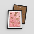 Plakat w ramie 30x40 - Różowy Liść Monstery - różowy liść monstery, nowoczesna fotografia - rama czarna