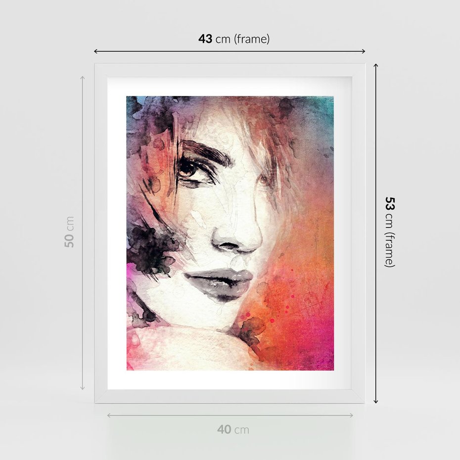 Plakat w ramie 40x50 - Kobieta w sztuce - portret, kobieta - rama biała
