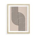 Plakat w ramie 50x70 - Puls Abstrakcji - abstrakcyjne linie, geometria - rama drewno