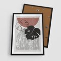 Plakat w ramie 50x70 - Nowoczesna Monstera: Szkic w Grafice - nowoczesna grafika, monstera - rama czarna