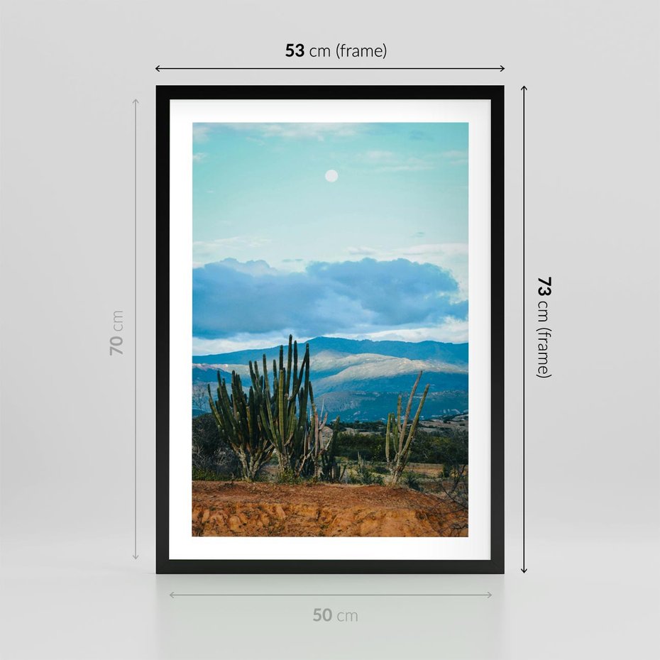Plakat w ramie 50x70 - Malowniczy Pejzaż - pustynia, pejzaż - rama czarna