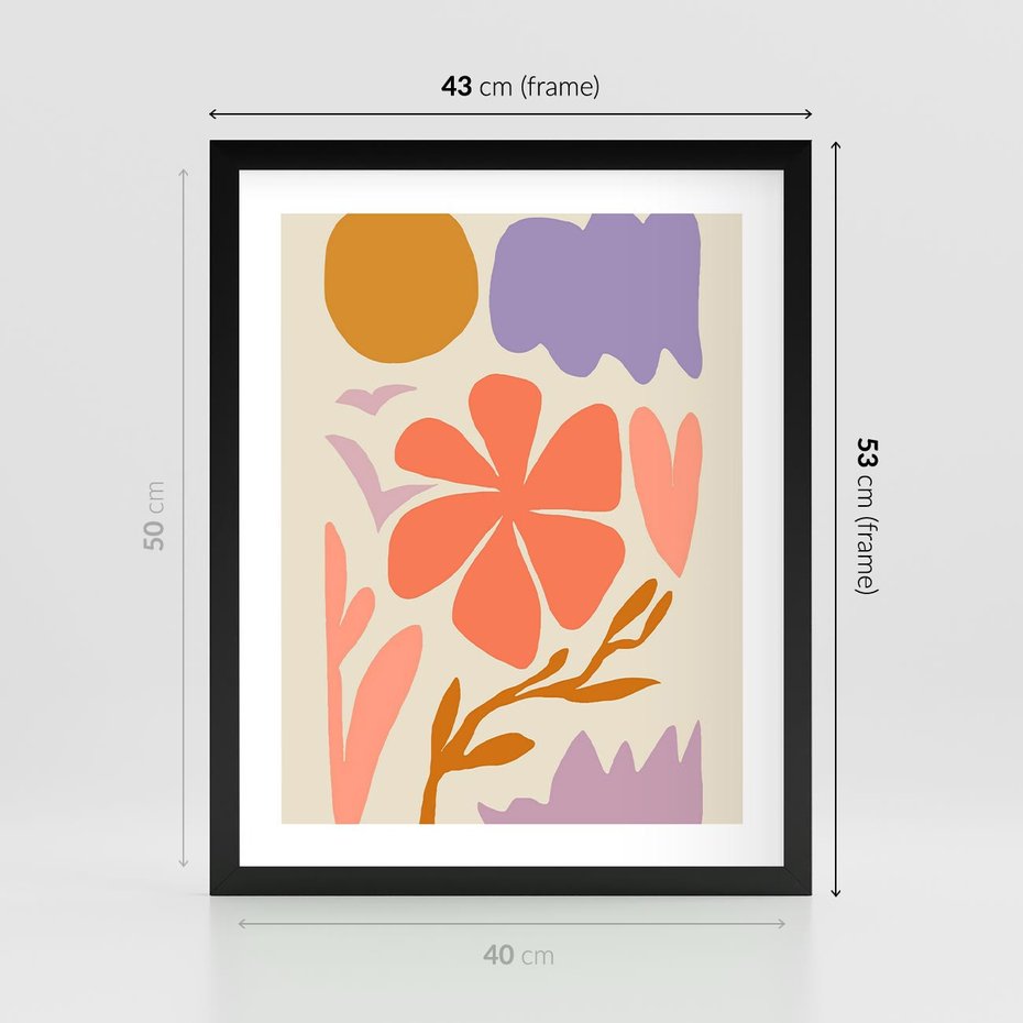 Plakat w ramie 40x50 - Nowoczesne Światło - abstrakcyjny obraz, pastelowe kolory - rama czarna