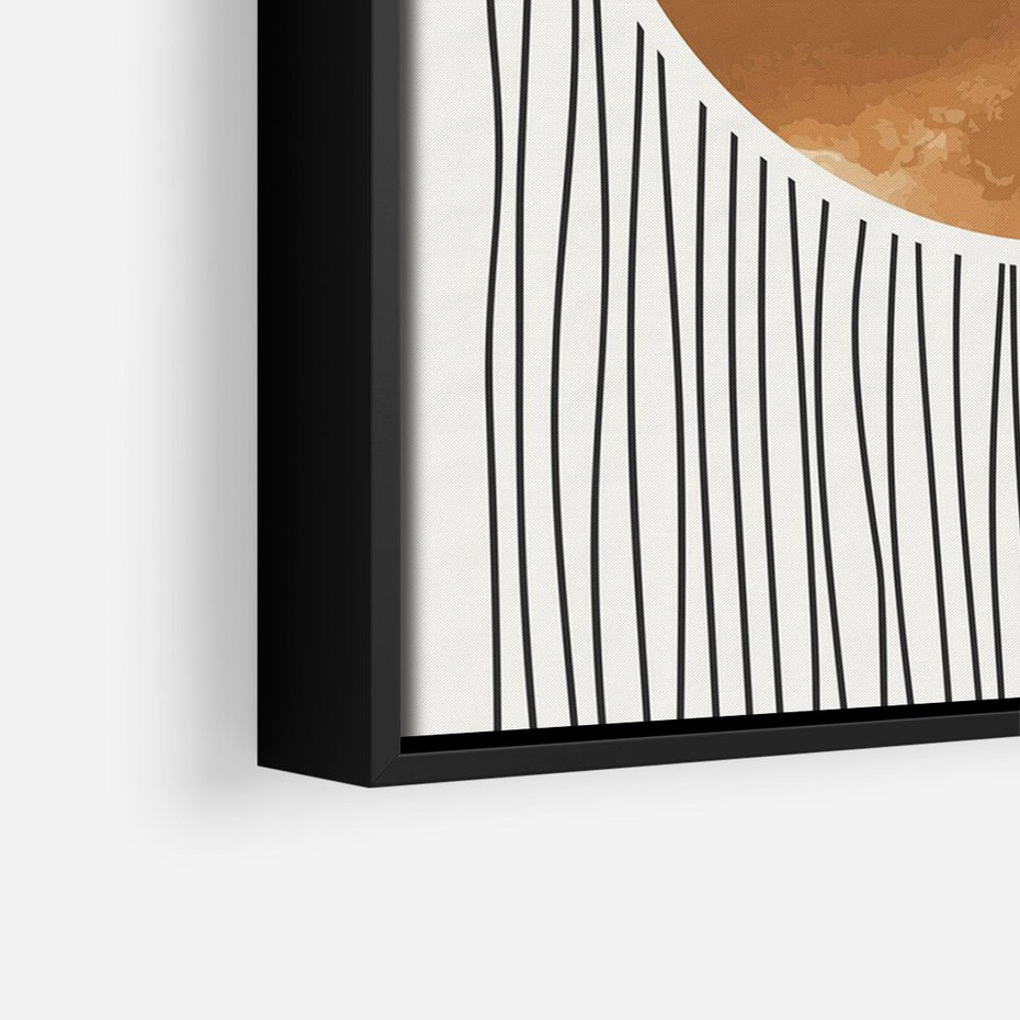 Obraz w ramie 50x70 - Eteryczne Krągłe Echa - boho obraz, geometria - rama czarna