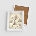 Plakat w ramie 40x50 - Elegancja Natury - magnolia, białe - rama biała
