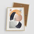 Plakat w ramie 50x70 - Graficzna Kreatywność - abstrakcyjna grafika, plamy - rama drewno