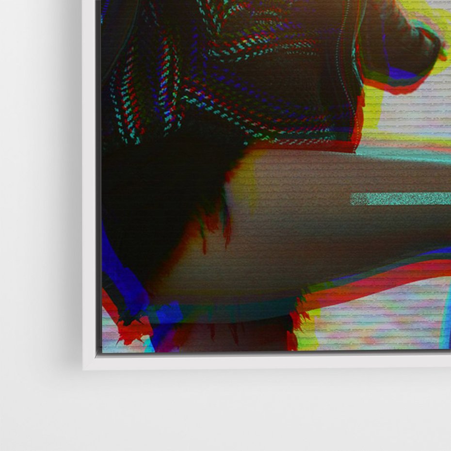 Obraz w ramie 70x100 - Taniec tęsknot - zdjęcie w stylu retro, dodane kolorowe akcenty - rama biała