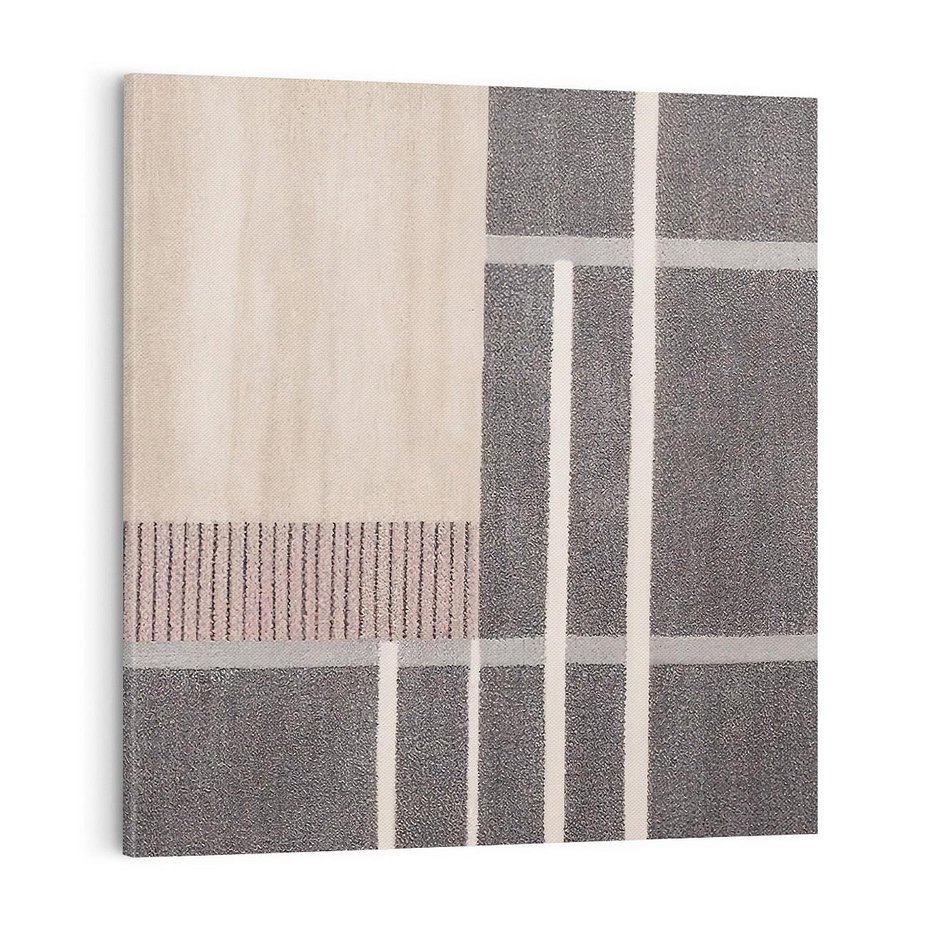 Obraz na płótnie 40x40 - Harmonia skradzionych odcieni - symetryczne, geometryczne pasy