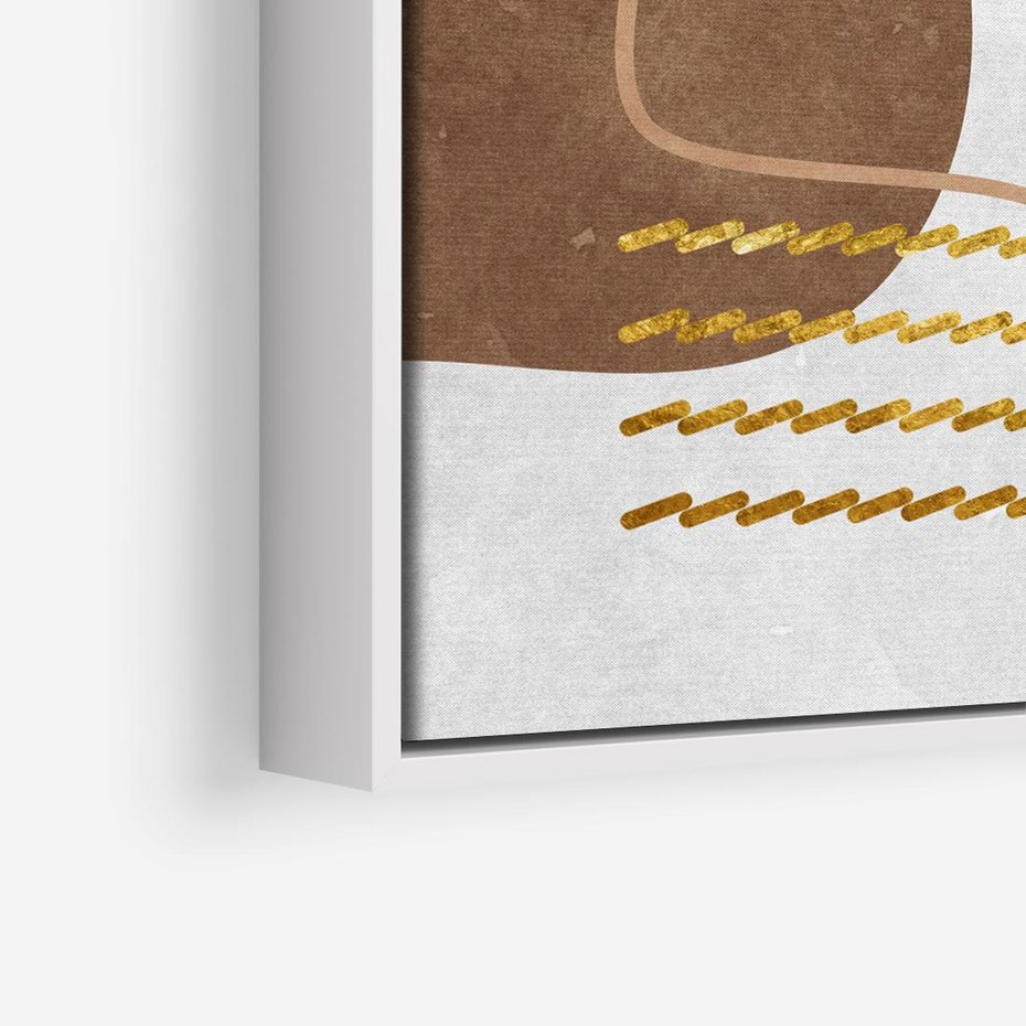 Obraz w ramie 80x80 - Odbicie światła serca - abstrakcyjne rozlane plamy, boho styl - rama biała