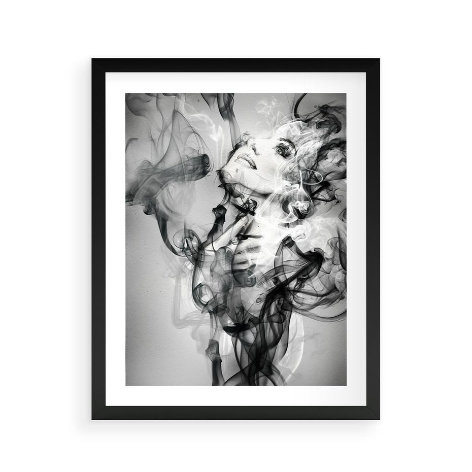 Plakat w ramie 40x50 - Abstrakcja kobiecego piękna - abstrakcja, kobieta - rama czarna