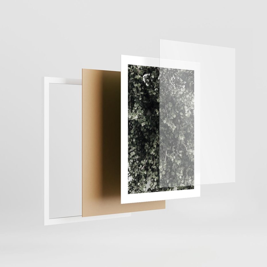 Plakat w ramie 30x40 - Jasnozielone Liście i Gałązki - liście, gałązki - rama biała