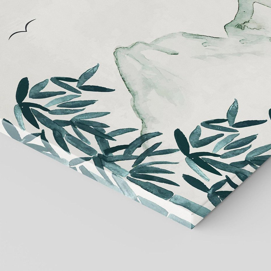 Obraz na płótnie 70x50 - Słońce nad Górami - japoński krajobraz, góry