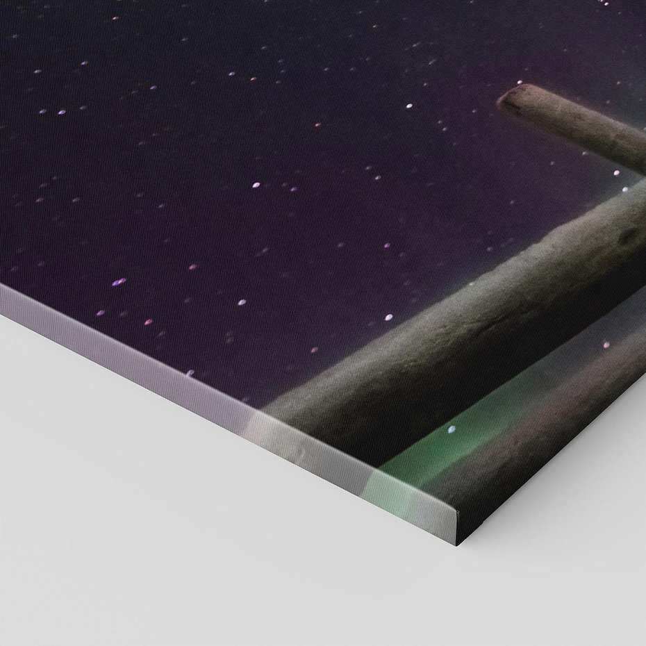 Obraz na płótnie 150x50 - Zorza polarna w tajemniczej nocnej przestrzeni - zorza, polarna