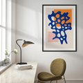 Plakat bez ramy 21x30 - Migotliwe Nastroje - abstrakcyjna niebieska forma, dziwne kształty