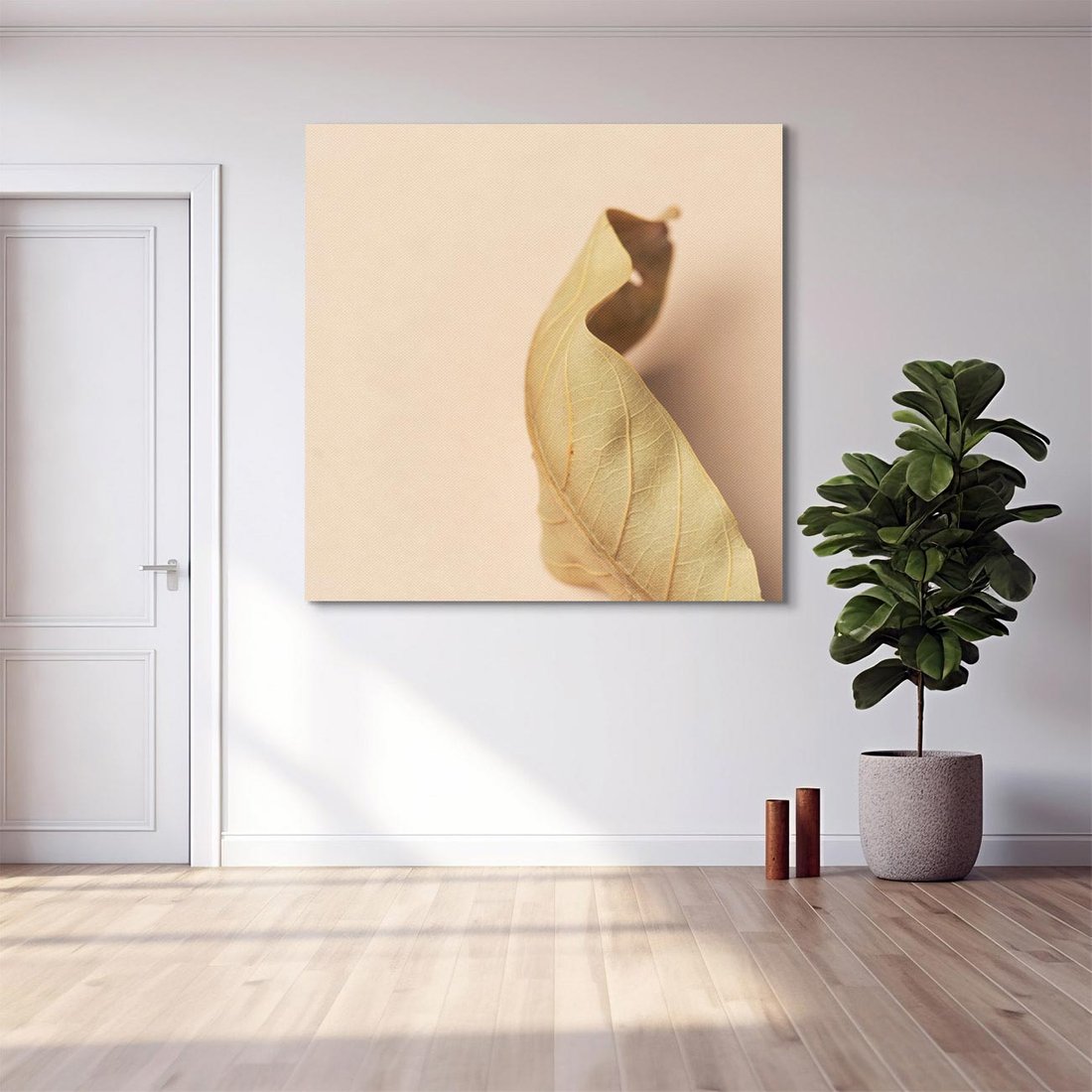 Obraz na płótnie 60x60 - Boho suszone liście - suszony, liść
