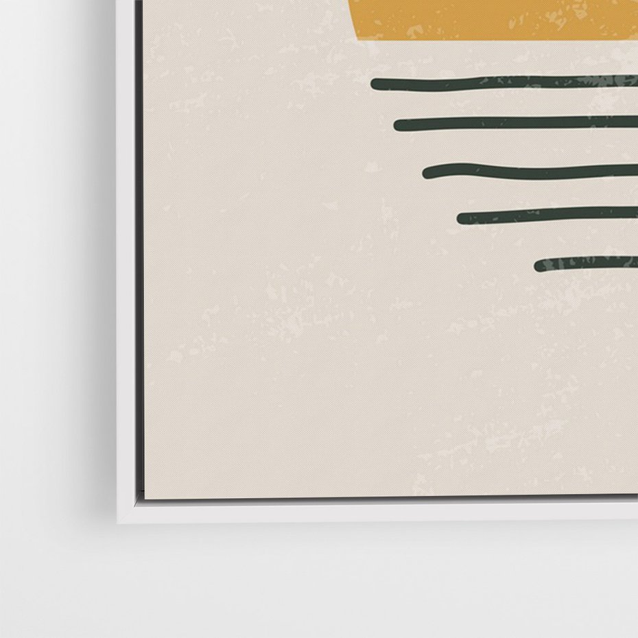 Obraz w ramie 50x70 - Krótka Forma - abstrakcyjna sztuka, boho kształty - rama biała