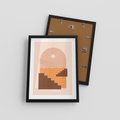 Plakat w ramie 30x40 - Słoneczne Inspiracje w Stylu Boho - boho grafika, słońce - rama czarna