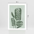 Plakat bez ramy 50x70 - Nurtująca Zieleń - abstrakcyjny zielony motyw, skandynawski design