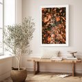 Plakat bez ramy 21x30 - Jesienny Splot: Pomarańczowe Liście - liście, pomarańczowe suche liście