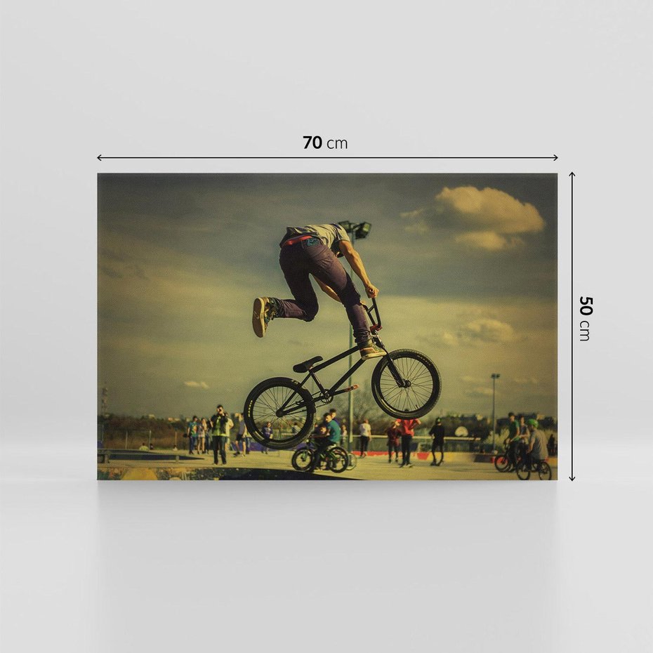 Obraz na płótnie 70x50 - "BMX - Sportowa Adrenalina - BMX, rower