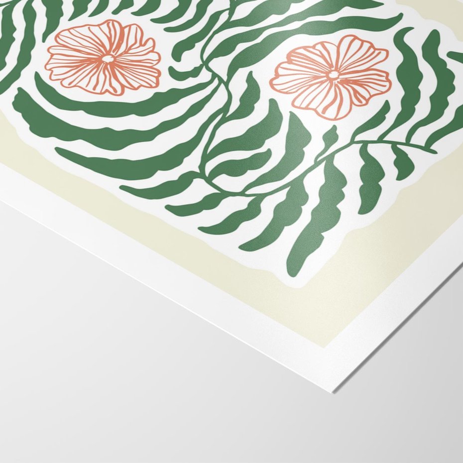 Plakat bez ramy 40x50 - Migocące Wzory - abstrakcyjna kompozycja, paprocie