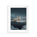 Plakat w ramie 30x40 - Minimalizm i Urok Natury - skandynawskie, domki - rama biała