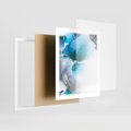 Plakat w ramie 40x50 - Elegancja Marmuru - marmur, błękit - rama biała