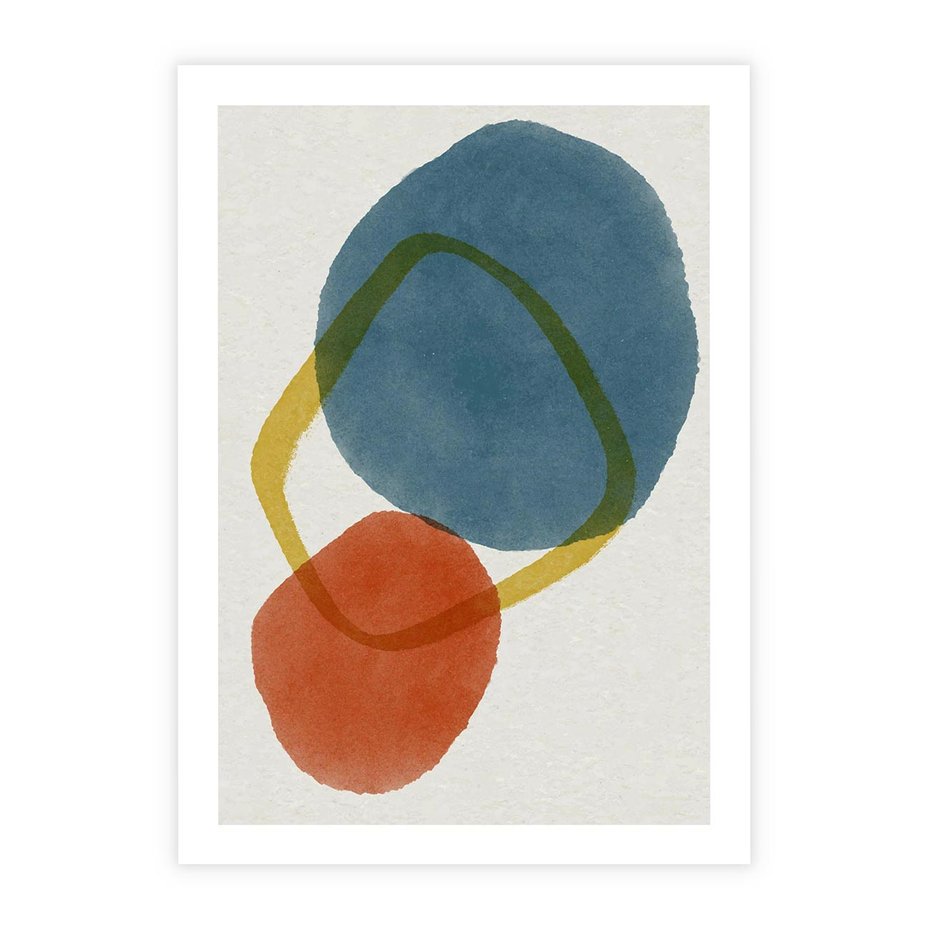 Plakat bez ramy 30x40 - Modernistyczna Abstrakcja: Kolorowe Plamy - abstrakcja, modern
