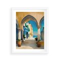Plakat w ramie 40x50 - Nadmorskie Łuki - akwarela, śródziemnomorski klimat - rama biała