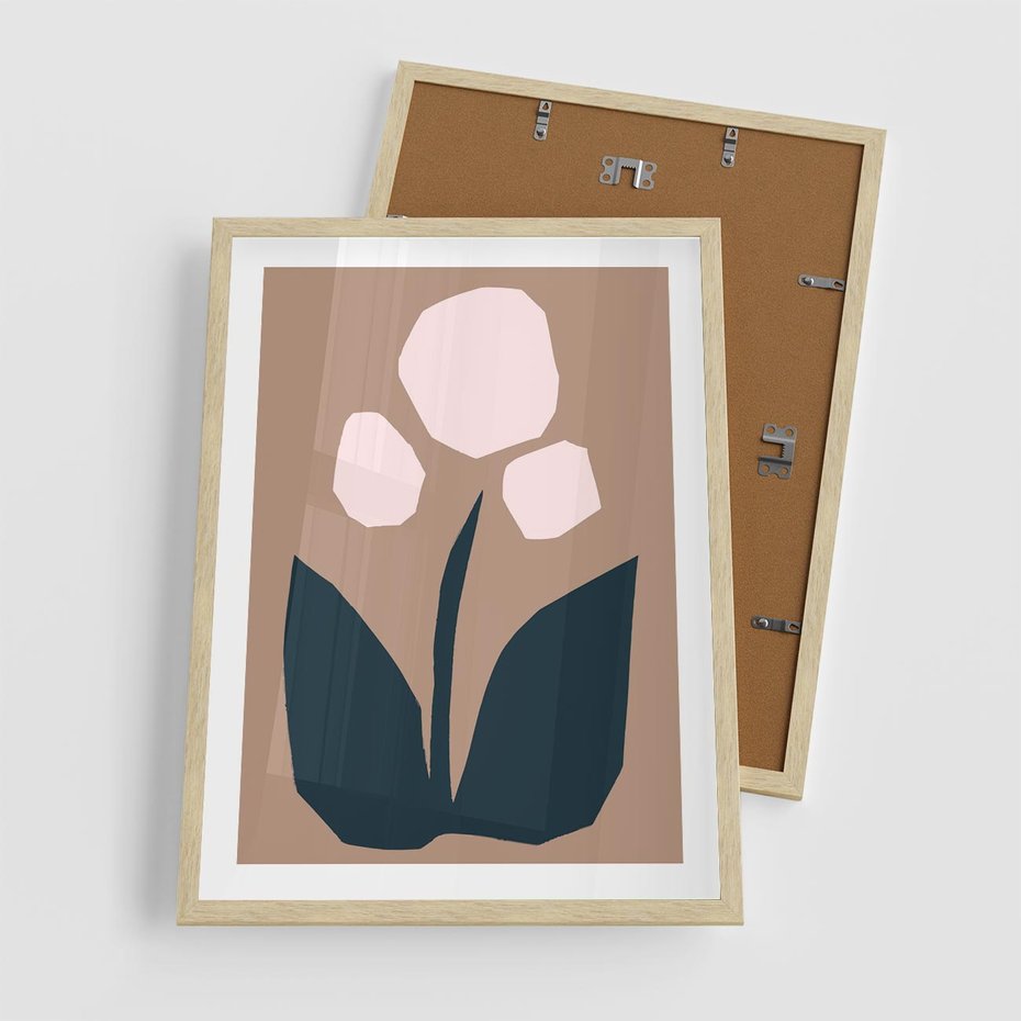 Plakat w ramie 50x70 - Refleksje Boho Przyrody - abstrakcyjny obraz, plakat - rama drewno