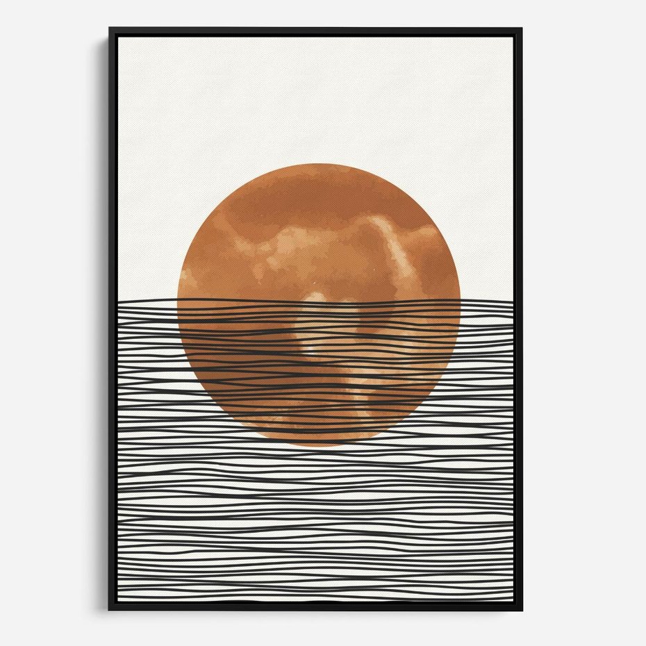 Obraz w ramie 70x100 - Okrąg Mocy - boho obraz, geometria - rama czarna