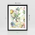 Plakat w ramie 30x40 - Delikatne Kolory - akwarelowe, kwiaty - rama czarna