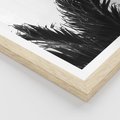 Plakat w ramie 30x40 - Tropikalna Uroda w Czerni i Bieli - fotografia czarno biała, liście palmy - rama drewno
