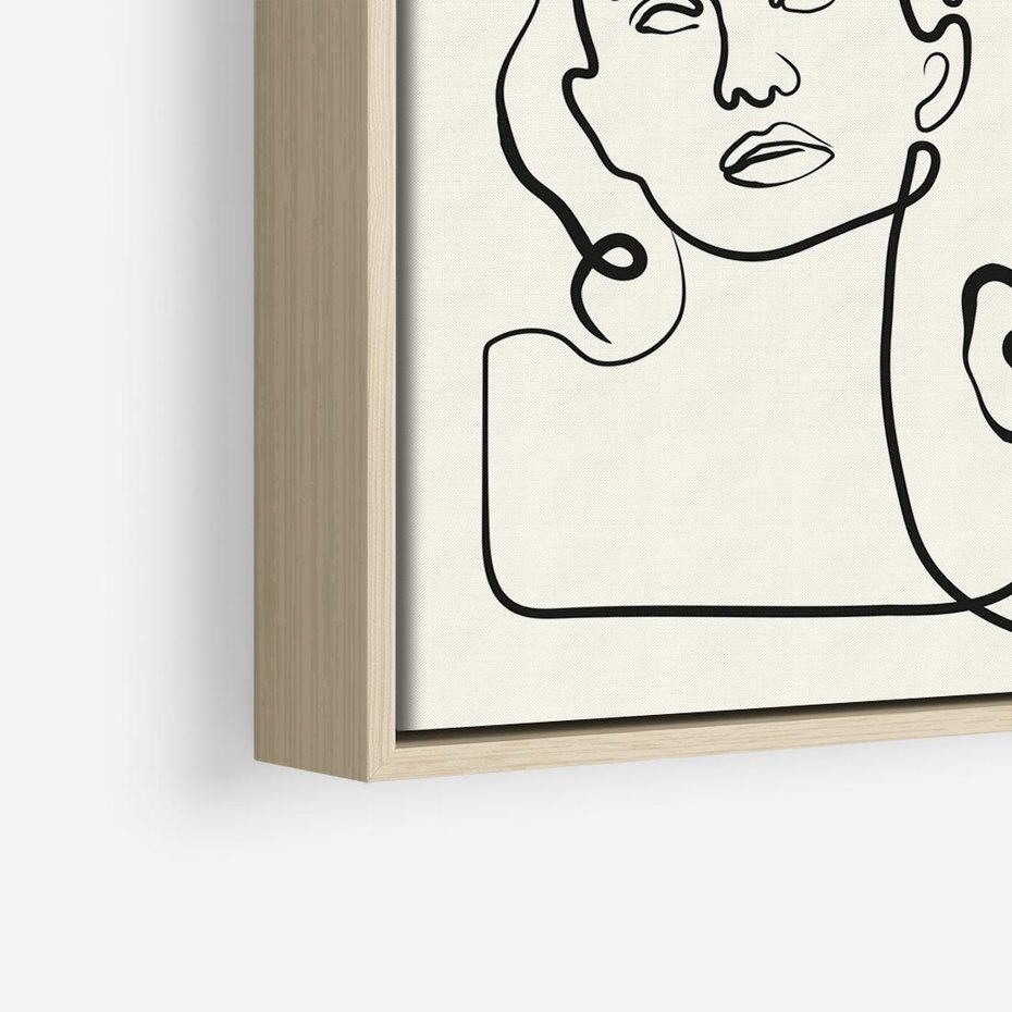 Obraz w ramie 50x50 - Trzy Kobiety - 3 kobiety, antyczny posag - rama drewno