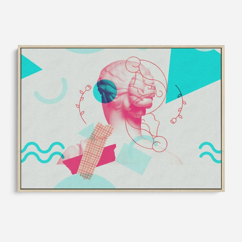 Obraz w ramie 120x80 - Sztuka w Różach - nowoczesna sztuka, kolaż ze zdjęć - rama drewno