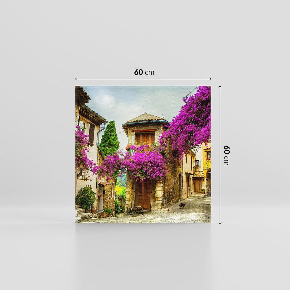 Obraz na płótnie 60x60 - Urok francuskiej uliczki - Francja, uliczka
