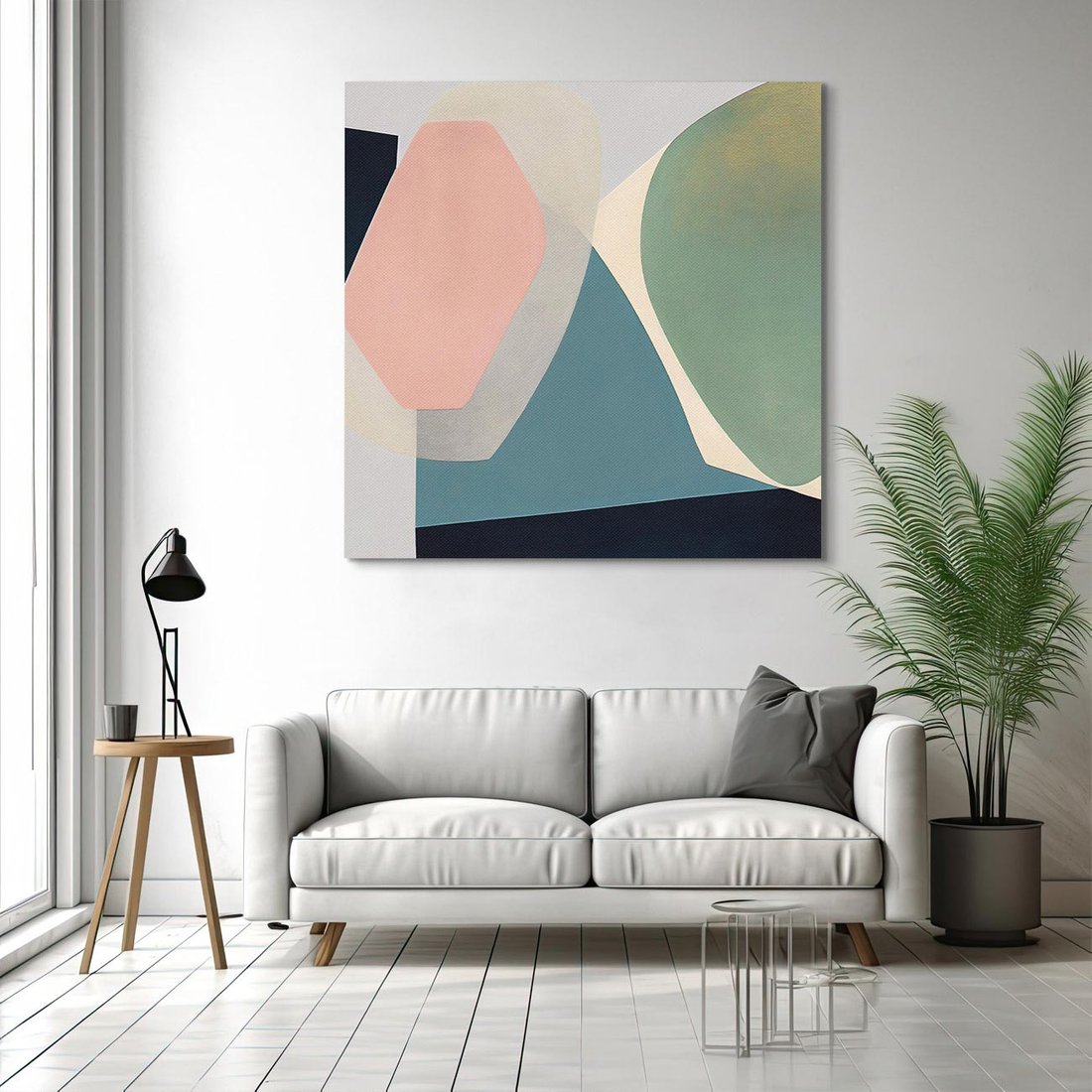 Obraz na płótnie 50x50 - Szare Tło Plam - abstrakcyjne plamy, kształty