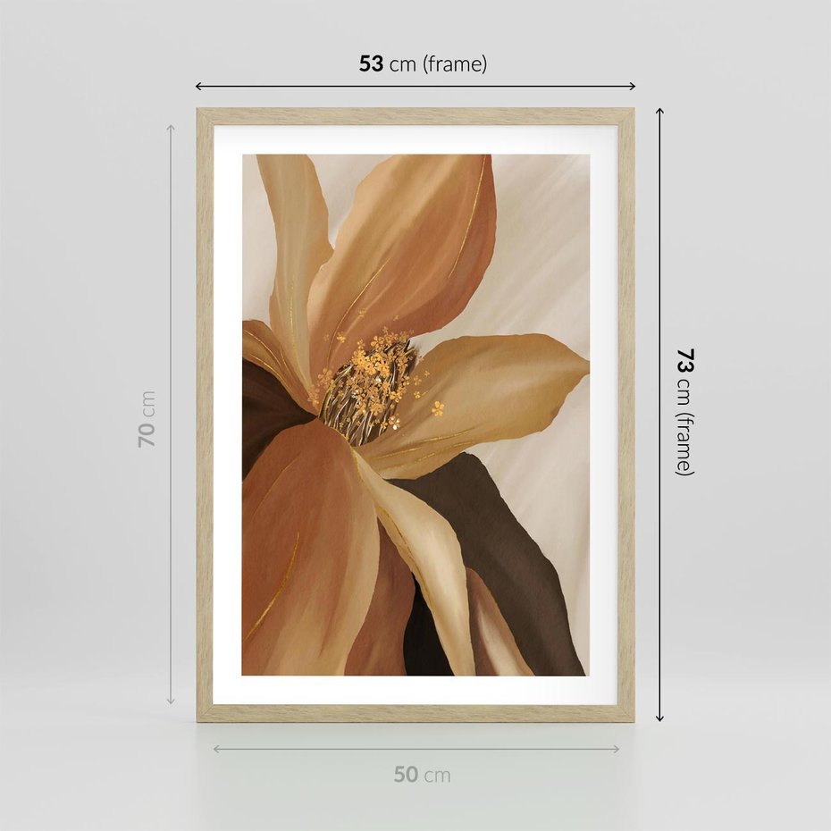 Plakat w ramie 50x70 - Wyraz Luksusu - sztuka, nowoczesna - rama drewno