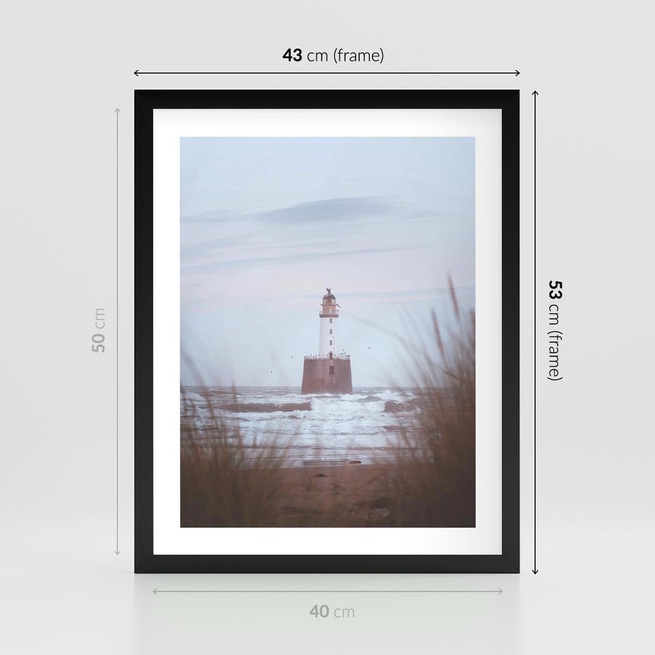 Plakat w ramie 40x50 - Magiczna Aura - latarnia, mgła - rama czarna