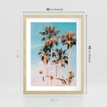 Plakat w ramie 30x40 - Egzotyczna Koszykówka - palmy na tle nieba, koszykówka - rama drewno