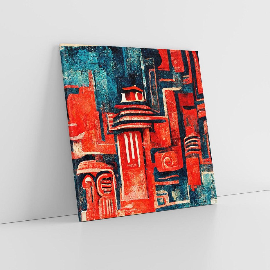 Obraz na płótnie 50x50 - Mistyka Wschodnich Światów - orientalna sztuka, nawiązanie do Japonii